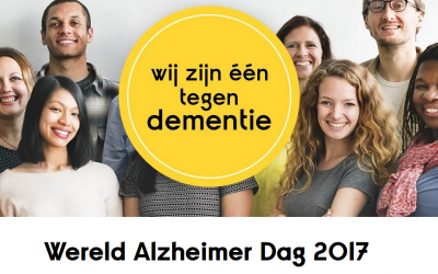 Donderdag 21 september is het Wereld Alzheimer Dag